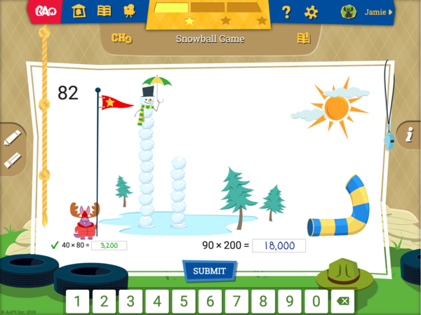 BA Online - Multiplication Snowball Game