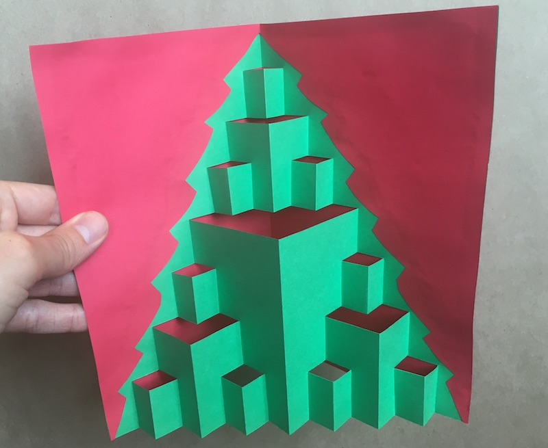 Folded paper Christmas tree